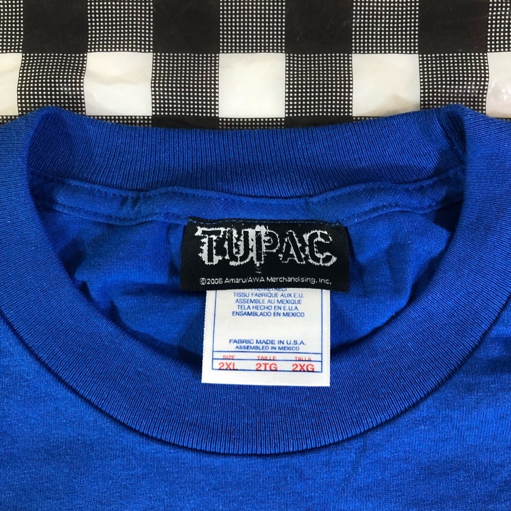 2pac Tupac Shakur Portrait Blue Size 2XL Original - Picture 4 of 4